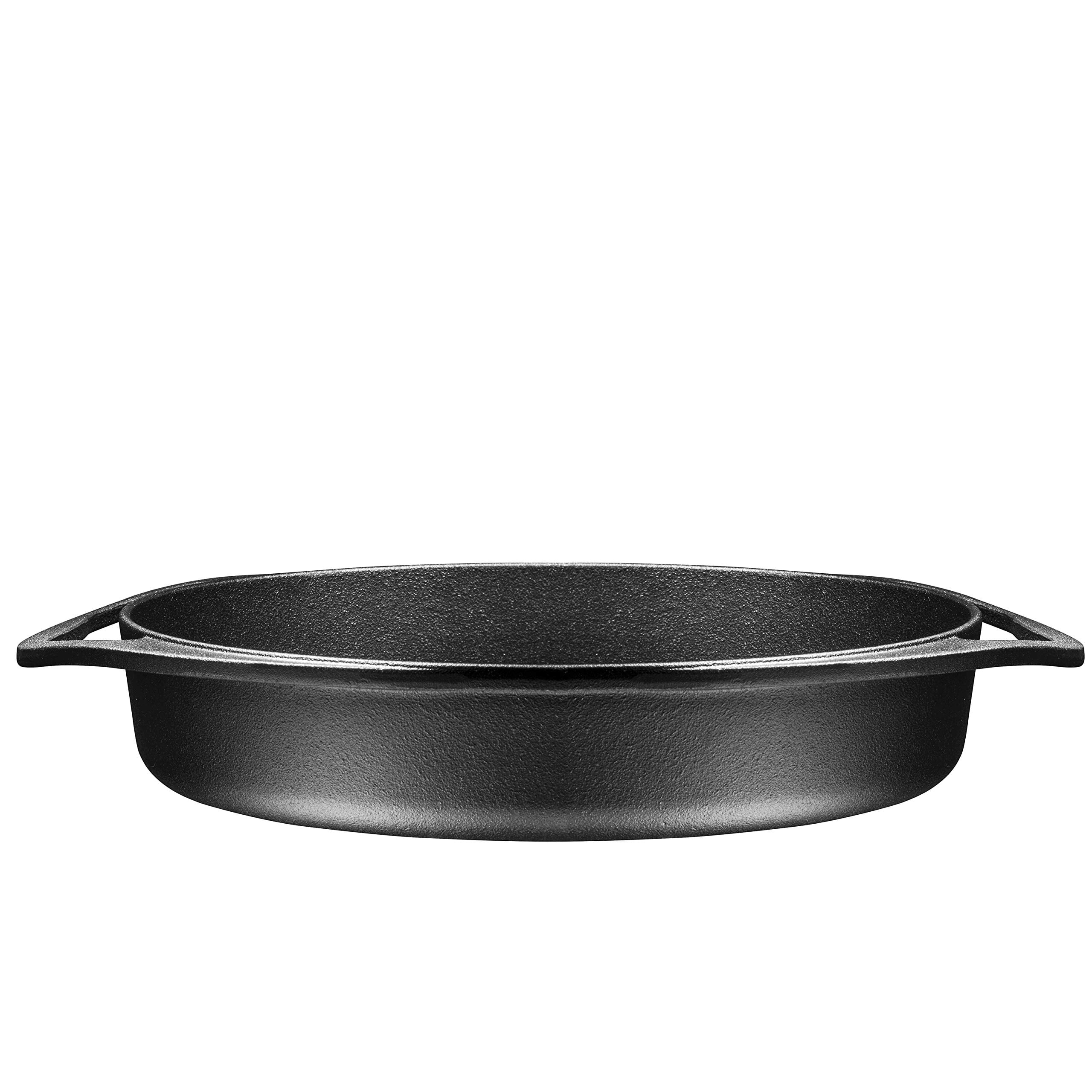 Bruntmor Double Handled Non-stick Enameled Black Cast Iron Round Tarte  Tatin Dish Pan Mini Roasting Dish, Black : Target