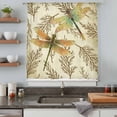 thumbnail image 4 of Vintage Dragonfly Sheer Curtains 45 Inches Long, Vintage Brown Tree Branch Light Filering Curtains, Breathable Simi Curtain Privacy Drapes for Kitchen Bathroom Lightweight Small Window Treatment, 4 of 9