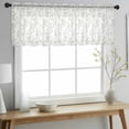 thumbnail image 2 of Sage Green Botanical Valance Curtains for Kitchen/Living Room/Bathroom/Bedroom Window, Rod Pocket Small Topper Half Short Window Curtains Voile Sheer Scarf, Plant Flower Floral Tree Branch 42"x18", 2 of 8