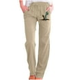 thumbnail image 2 of ICHUANYI Liquidación Moda Mujer Halloween Casual Color Sólido Fantasma Estampado De Mano Suelto Recto Pantalones De Pierna Ancha Pantalones ICHUANYI WER202308245994, 2 of 6