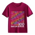 thumbnail image 7 of XAOFW Kid T-Shirt Girls 100 Days Of School Fashion Number Print Shirt Cute Toddler Youth Teenage Short Sleeve Crew Neck Fashionable Cozy Party Night Tees, 7 of 7