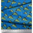 thumbnail image 3 of Soimoi Blue Cotton Voile Fabric Geometric & Palm Tree Print Sewing Fabric Yard 58 Inch Wide, 3 of 3