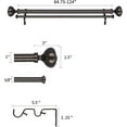 thumbnail image 3 of eTeckram 1" Double Curtain Rod with Urm Finials - 48" to 84", Oil-Rubbed Bronze, 3 of 5
