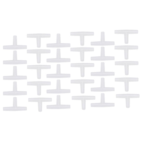 Plastic Tee Shape Aquarium 3-Way Air Valve Connectors 30 Pcs White