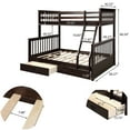 thumbnail image 2 of Harper & Bright Designs Twin over Full Bunk Bed with Ladders and Two Storage Drawers, Espresso, 2 of 7
