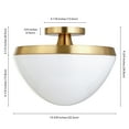 thumbnail image 5 of Evelyn&Zoe 12" Brass Finish Metal/Glass Semi Flush Mount, 5 of 6