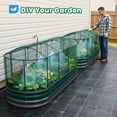 thumbnail image 6 of Quictent 8x3x1 ft Galvanized Raised Garden Bed Kit with Self Watering System and Mesh Cover, Large Oval Metal Outdoor Planter Garden Boxes for Vegetables Herbs Flowers, 6 of 8