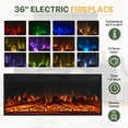 thumbnail image 5 of LazySunsets 70" Electric Fireplace TV Stand for TVs Up to 80 Inches,Farmhouse Media Console with 36" Color Changing Fireplace Insert, Barn Doors,Drawers & Adjustable Storage Shelves,Gray, 5 of 7