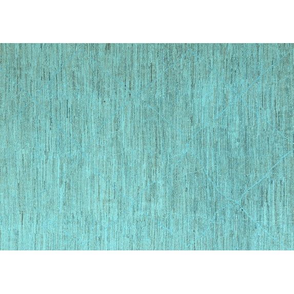 Ahgly Company Indoor Rectangle Solid Light Blue Modern Area Rugs, 2' x 3'