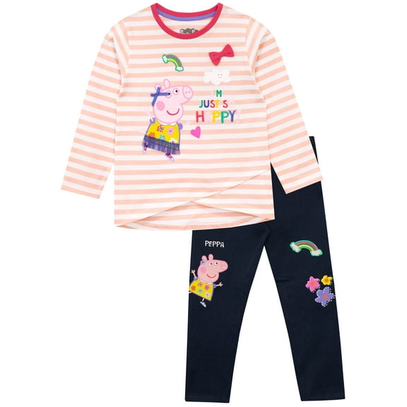 Peppa Pig Girls Long SleeveT-Shirt and Legging Set Sizes 18M-8