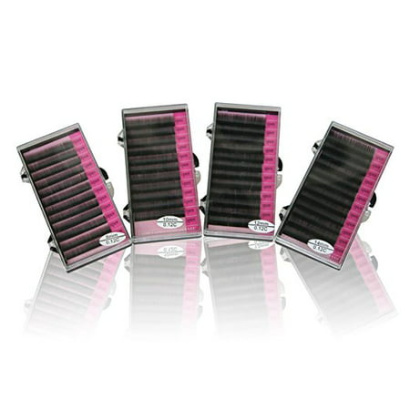Mink Eyelash Trays Eyelash Extensions 8mm, 10mm, 12mm, 14mm 4 Trays Single Lashes For Lash (Best Mink Eyelash Extensions)