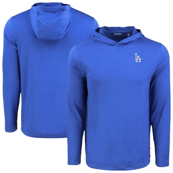 Men's Cutter & Buck Royal Los Angeles Dodgers Coastline Epic Comfort Recycled Eco Hoodie Long Sleeve T-Shirt