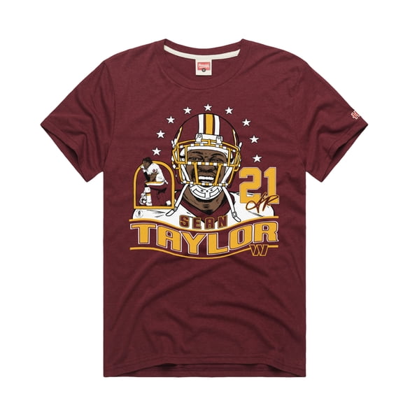 Unisex Homage Sean Taylor Burgundy Washington Commanders Classic Illustration Tri-Blend T-Shirt