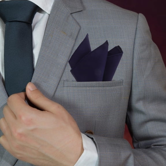 Luxshiny Navy Fabric Pocket re for Men Suit Handkerchief Decorative Business Accessory