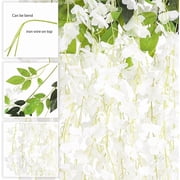 Slaprin 6 Feet Artificial Flowers 20 Branches Wisteria Vines Hanging Flowers Silk Wisteria String for Home Garden Party Wedding Decor