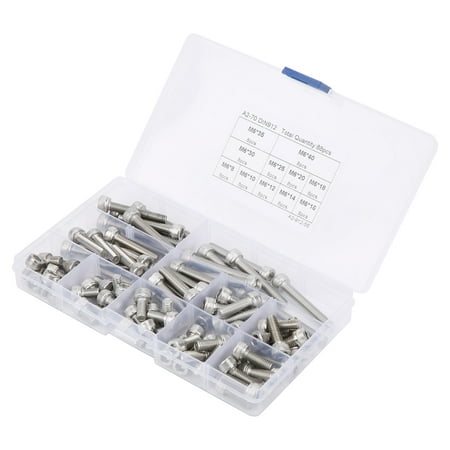 

Hex Socket Screw Cap 304 Stainless Steel MultiLength Combination Set Nail Assortment Kit(88pcs(M6) )