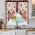 thumbnail image 6 of Valentine's Day Swag Valances for Windows, Kitchen Window Curtains Over Sink, Love Gnomes Bow Red and Black Plaid Beige Window Treatment Curtains for Living Room/Bedroom Curtains 2 Panel Sets 36"x45", 6 of 8