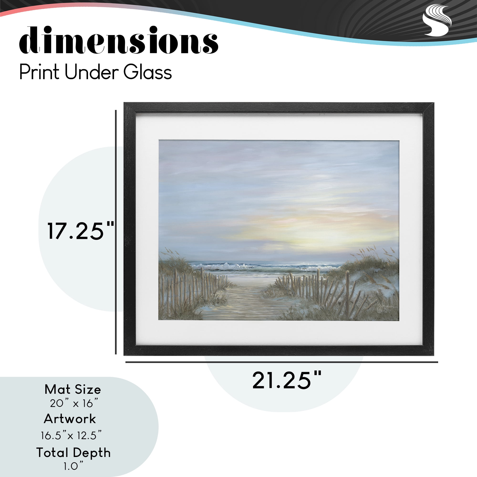 Stupell Industries Serenity Path Sunset Black Framed Print Under Glass, design by Georgia Janisse