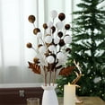 thumbnail image 6 of BinKFF Velvet Ornaments for Christmas Tree Velvet Ball Tree Picks Decoration Xmas Topper Decor Curly Stem Ornament Decor Party Wedding Home Office DIY Crafts Gifts, 6 of 9
