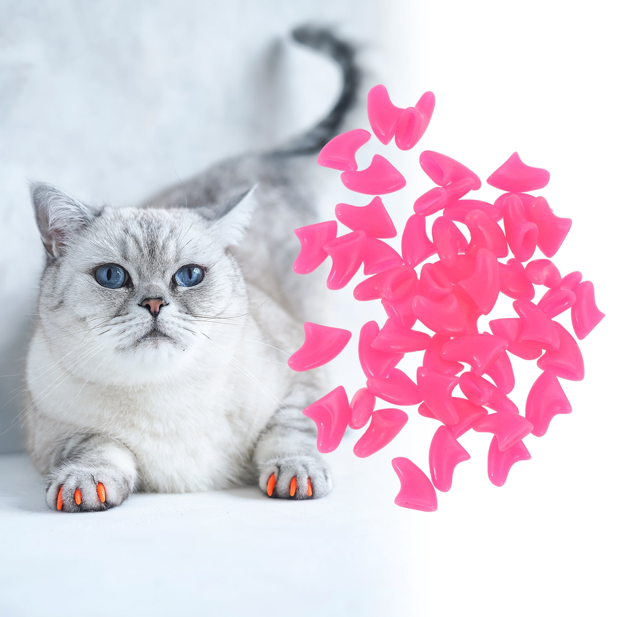 Unique Bargains Anti-scratch Pet Nail Caps for Dog 50 Pcs Rose Red Small