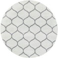 thumbnail image 3 of Unique Loom Trellis Frieze Collection Area Rug - Rounded (4' 1" Round Ivory/Gray), 3 of 7