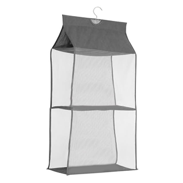 Ounissouiy Organizador colgante de bolso, organizador de armario colgante, bolsa colgante de almacenamiento, organizador de bolso para armario Almacenamiento y organización del hogar Gris 2 capas