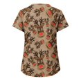 thumbnail image 3 of Snorda Haut de Blouse Médicale pour Femmes Mode Manches Courtes Col en V Uniformes de Travail avec Poche Imprimée, 3 of 4