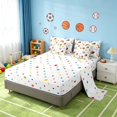 thumbnail image 5 of Manfei Cartoon Football King Bedding, Baseball Tennis Sports King Bed in a Bag, White Brown Orange, Polka Dots Reversible 7-Piece, 5 of 6