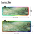 thumbnail image 3 of Large RGB Gaming Mouse Pad Led Glowing Mousepad Non-Slip Rubber Base 13 Light Modes 35.4x15.7 Emerald Green and Gold Marble, 3 of 6