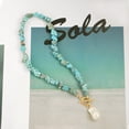 thumbnail image 7 of Chunky Statement Turquoise Necklace, Big Baroque Pearl Pendant Choker, Trendy Turquoise Jewelry for Summer, 7 of 7
