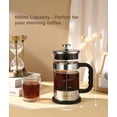 thumbnail image 5 of Cafetera de prensa francesa – Prensa de café de vidrio clásica de 21 onzas, cafetera de vidrio de borosilicato resistente al calor con filtros de desmontaje de 4 niveles, cafetera portátil de preparac, 5 of 5
