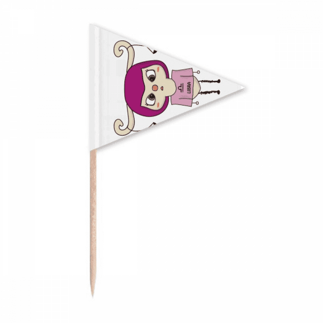 Constellation Luck Tendency Libra Balance UU Toothpick Triangle Cupcake Toppers Flag