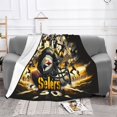 thumbnail image 3 of Manta con temática deportiva de los Steelers, manta de franela súper suave, ligera y cálida, para el almuerzo, la oficina, el sofá, la cama, el hogar, manta cálida para viajes, adecuada para hombres, 3 of 8