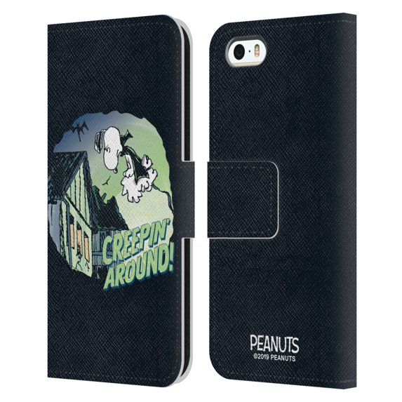 Head Case Designs Officially Licensed Peanuts Spooktacular Snoopy Vampire Leather Book Wallet Case Cover Compatible with Apple iPhone 5 / 5s / iPhone SE 2016