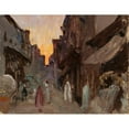 thumbnail image 2 of Jan Ciągliński 18x15 Black Ornate Wood Framed Double Matted Museum Art Print Titled - Tanjore - Street. from the Journey to India (1907), 2 of 5
