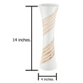 thumbnail image 3 of Sleek Curvilinear Spiral White 14-inch Mango Tree Wood Flower Vase, 3 of 5