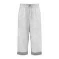 thumbnail image 4 of Girls High Waist Like Striped Culottes Casual Summer Pants With And Pockets Comfortable Straight Leg Cropped Wide Leg Trousers For Kids, 4 of 4