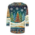 thumbnail image 5 of Christmas Shirts for Women Bling Christmas Tree Top 3/4 Sleeve T Shirts for Women Casual Crew Neck Pullover Dressy Trendy Tops, 5 of 5