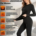 thumbnail image 3 of Thermal Underwear for Women Long Johns with Fleece Lined Base Layer Top and Bottom Set Cold Weather, 3 of 8