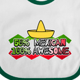 thumbnail image 4 of Inktastic 50% Mexican 100% Awesome Boys or Girls Baby Bib, 4 of 4