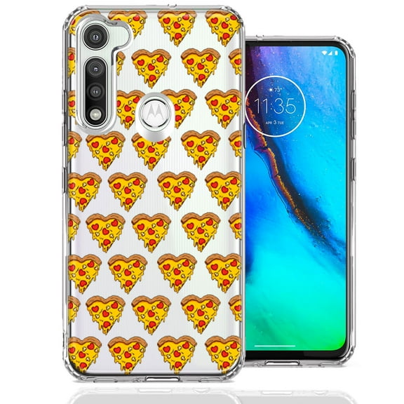 MUNDAZE For Motorola Moto G Fast Pizza Hearts Polka dots Design Double Layer Phone Case Cover