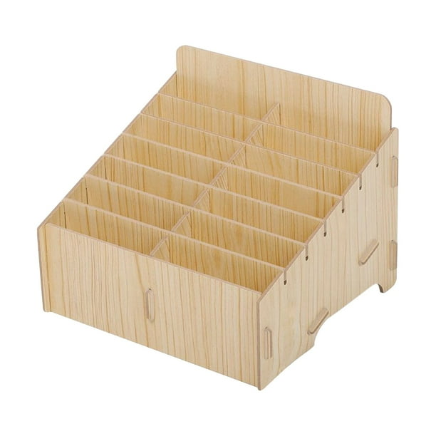 Organizador de Escritorio de Madera con 14 Compartimentos, Estante para Archivos, Bandeja Clasificadora de Correo, Caja de Almacenamiento Multifuncional para Oficina y Hogar, Control Remoto de Mesa