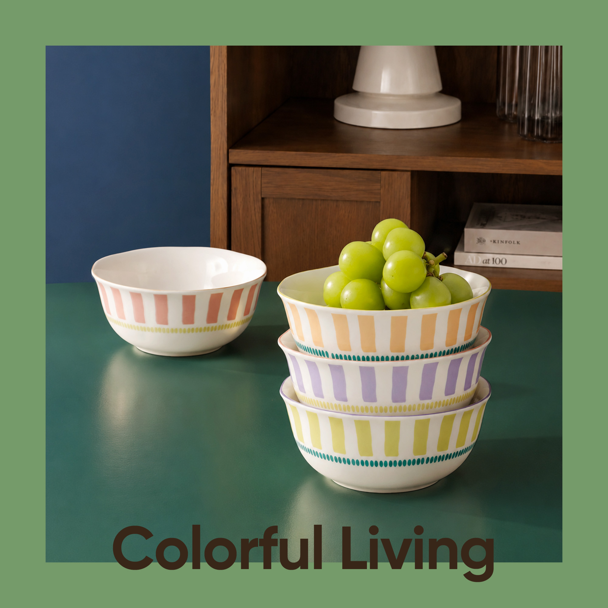Carote 4-Piece Ceramic Cereal Bowl Set, Orange photo 7