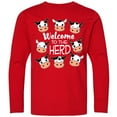 thumbnail image 3 of Inktastic Welcome to the Herd with Cute Black and White Holstein Cows Long Sleeve Youth T-Shirt, 3 of 5