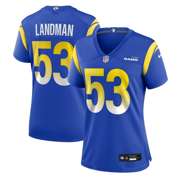 Women's Nike Nate Landman Royal Los Angeles Rams Team Game Jersey