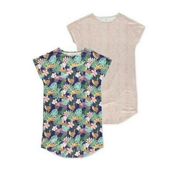 2 Pack Christian Siriano New York Women's Short Sleeve Sleepshirts Nightgowns Medium