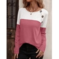 thumbnail image 2 of Zeagoo Womens Fall Tops Casual Shirts Long Sleeve Crewneck Sweatshirts Color Block Waffle Tunic Shirts Jumper Tops Fall Winter Tunics, 2 of 6