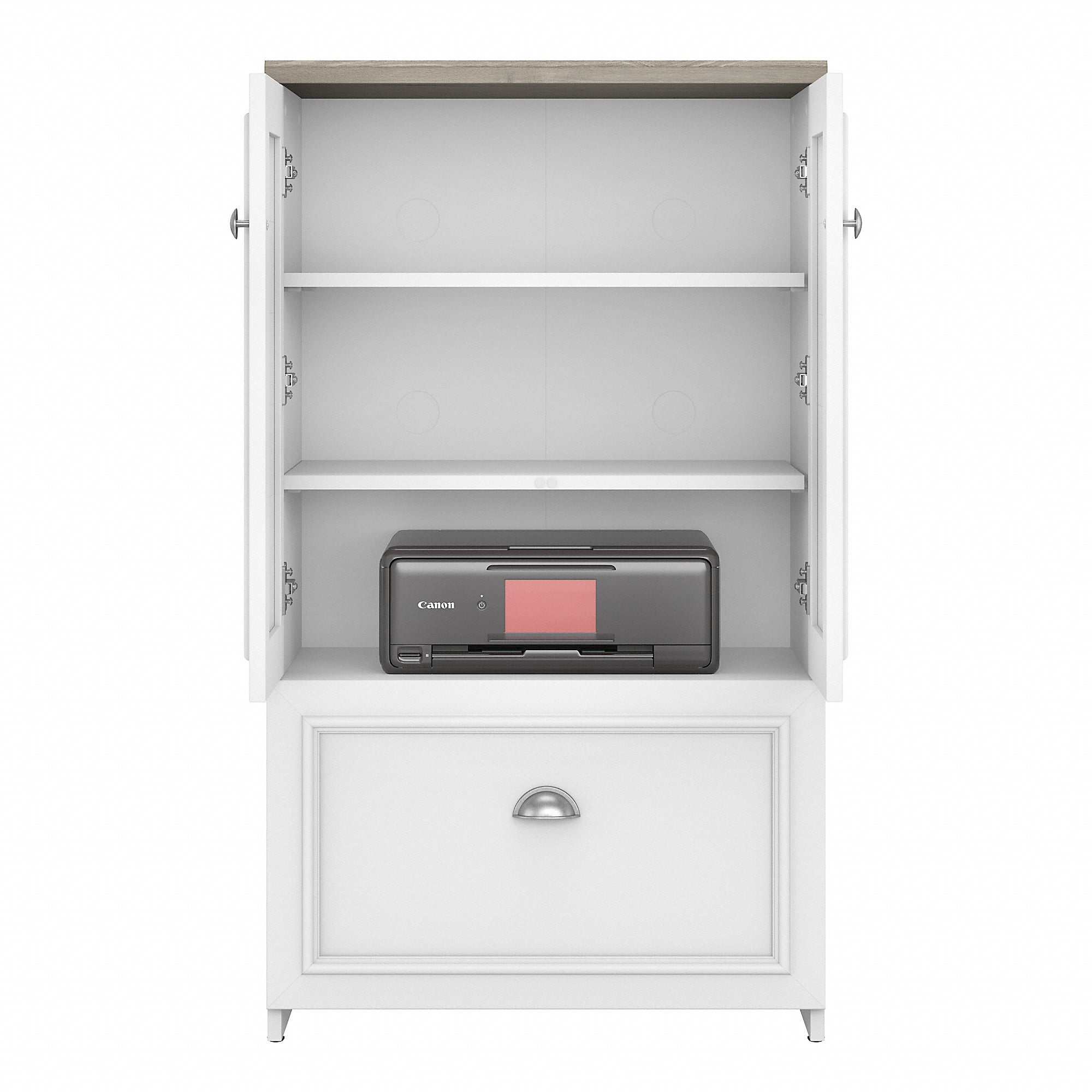 Bush Furniture Fairview 2 Door Storage Cabinet with File Drawer