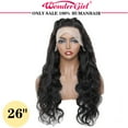 thumbnail image 2 of 13x4 Body Wave Lace Front Wigs Human Hair For Woman 30" Nature Black, 2 of 10