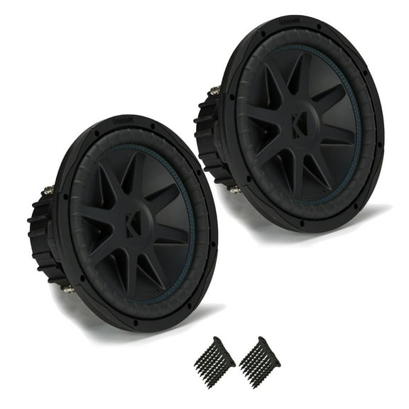 Kicker 44CVX124 CompVX 12" Subwoofers Bundle Dual 4-Ohm Voice Coils for wiring to a 1-ohm monoblock amplifier